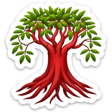 cut red mangrove and cut roots sticker