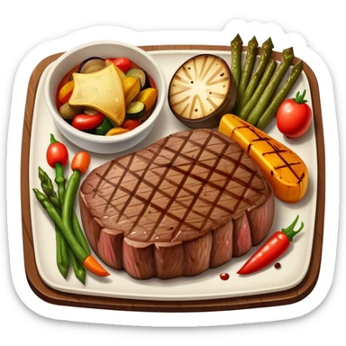 big juicy australian steak meal sticker