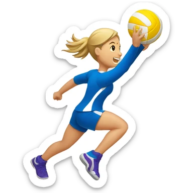 create a volleyball player spiking a volleyball down sticker