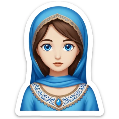 Turkish beautiful finish Konya girl blue eyes and brown hair sticker
