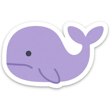 A dull purple whale sticker