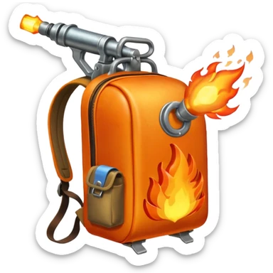 flame thrower with backpack sticker