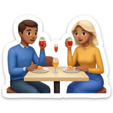 comversacion dentro de un restauant  dos persoans sticker