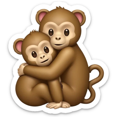 Make a emoji bear hug an emoji monkey 🐒 🧸 sticker