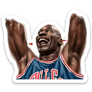 Championship Michael Jordan dunking a basketball in Chicago for 3rd champinship sticker