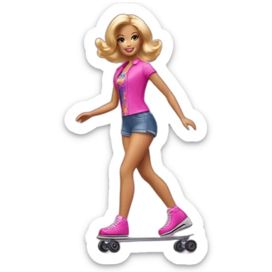 barbie-Roller-Skater sticker