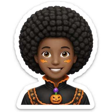 afro halloween sticker