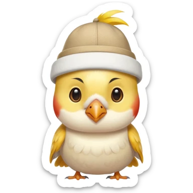 a cute cockatiel with a cute hat   sticker