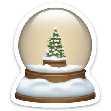 Beige snowy snow globe sticker