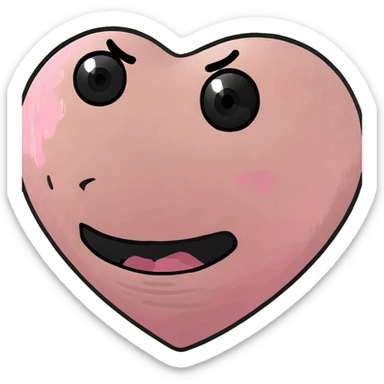emoji heart one half pink the other half black sticker