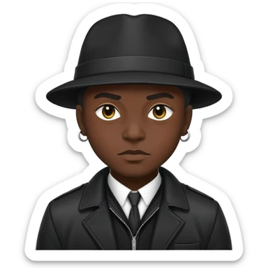 Black gangster with black preferred jacket sticker