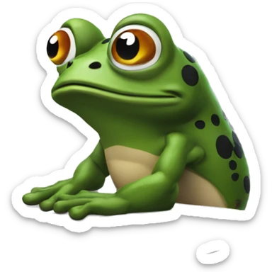 bufo the frog with a developer console window behind him sticker