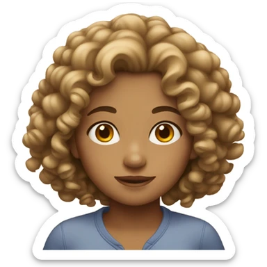 Curly haired tan girl sticker