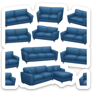 blue couch chair sticker