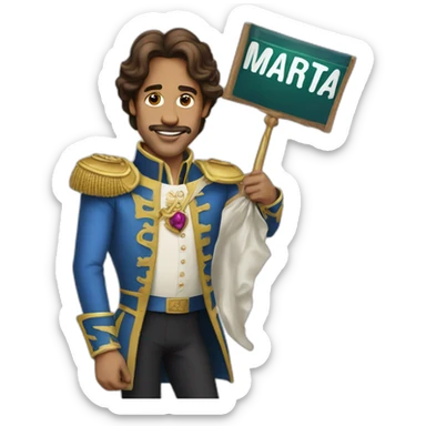 Prince Roger Nelson holding a sign which reads "Marta" sticker