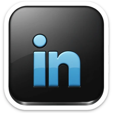 3d linkedin logo in black (the real Linkedin logo must be used) sticker