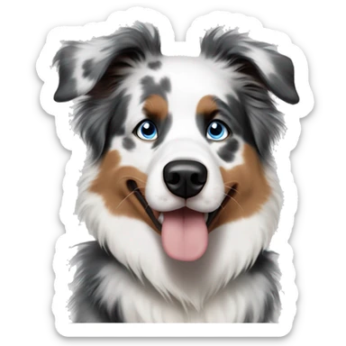 Double Merle Australian shepherd blue eyes and black eyeshadow sticker