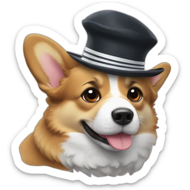 Corgi negro con gorro de marinero sticker