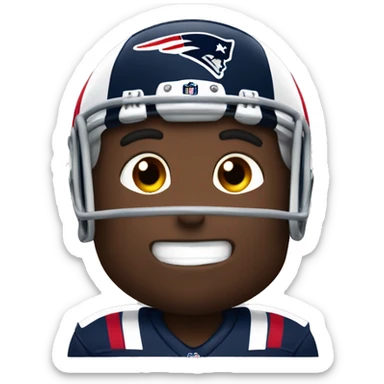 patriots football player wearing number 10 with poop emoji for head sticker