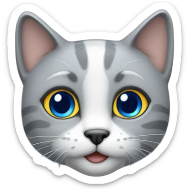 gato gris con ojos azules sticker