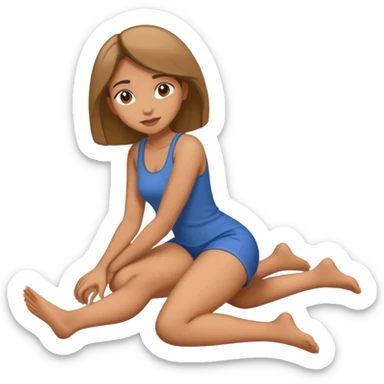 lady laying down w knees bent full body  sticker