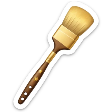 a painting brush with shiny stars, make it modern style sticker
