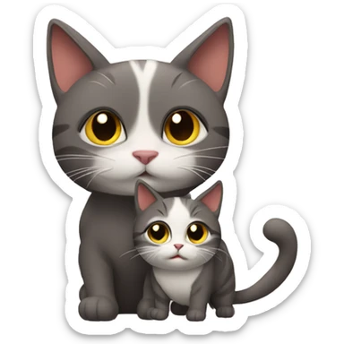 Cat with mom sticker