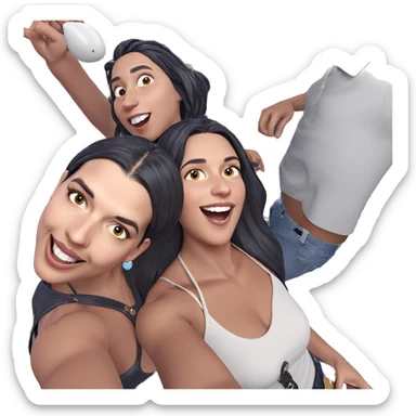 playful selfie with friends sticker