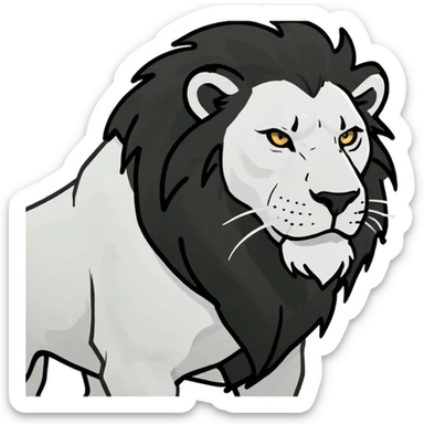 Black lion with a scar sticker