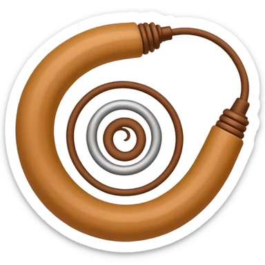 Make the whip a clean, light brown color with a basic and simple design, arranged in a spiral, in apple style emojis look. sticker