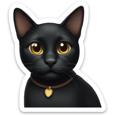 black cat with whiskers sticker