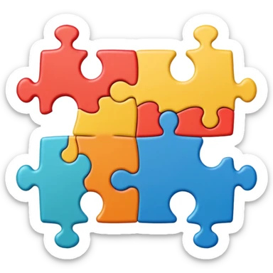 puzzle pieces fitting together sticker