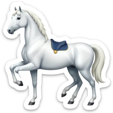 white horse side view full body sticker