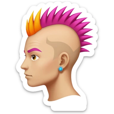 extreme mohawk person sticker