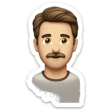 aussie bloke with a mustache and brown hair sticker