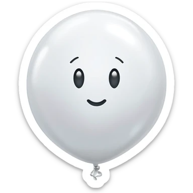 white balloon with “xo” inside sticker