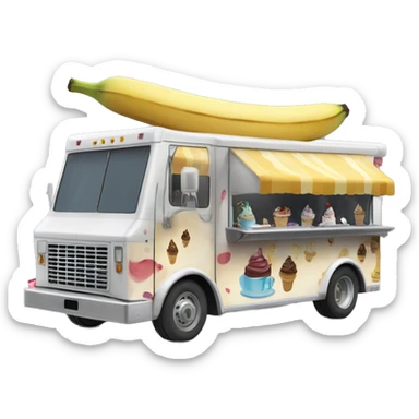 Side view mandalorian 20 foot long banana split Ice Cream Truck  sticker