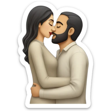 israeli woman kissing arab man sticker