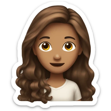 brown hair girl in love with brown hair boy sticker