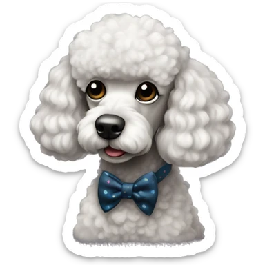 Poodle negro con lazos sticker