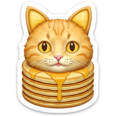 cat as pancake nice yellow pancakes sticker