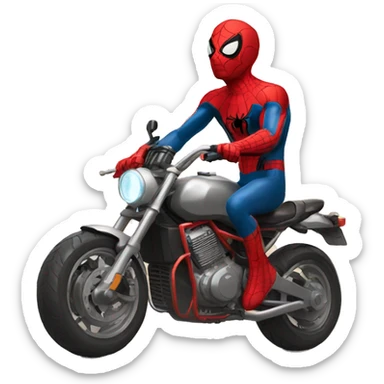 Spider-Man on a motorcycle sticker