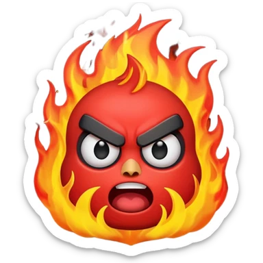 Angry flame death  sticker