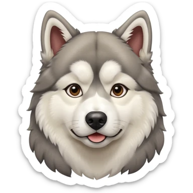 Alaskan Malamute dog, park, people sticker