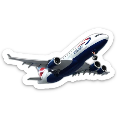 british airways plane taking off sticker