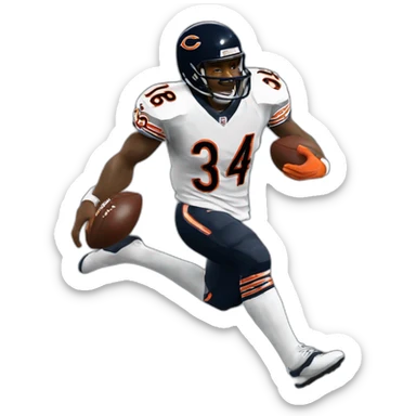 Chicago Bears Walter payton #34 running sticker