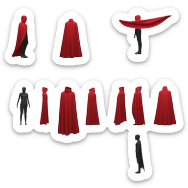 faceless mannequin flapping red cape sticker