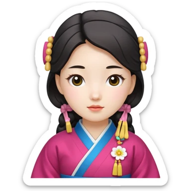 korean giro wearing hangbok sticker