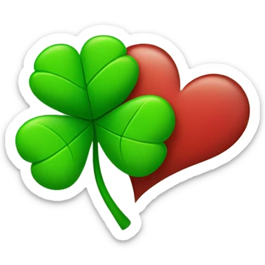  four-leaf clover with a lot of mini heart sticker