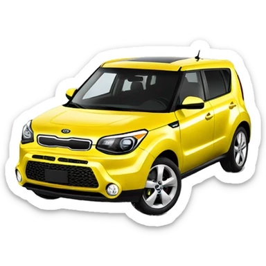 yellow Kia Soul car sticker